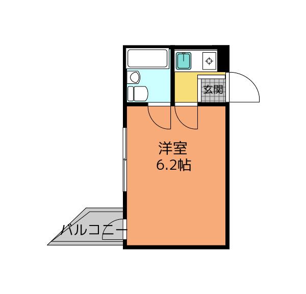スコッチテリア三条(ワンルーム/3階)の間取り写真