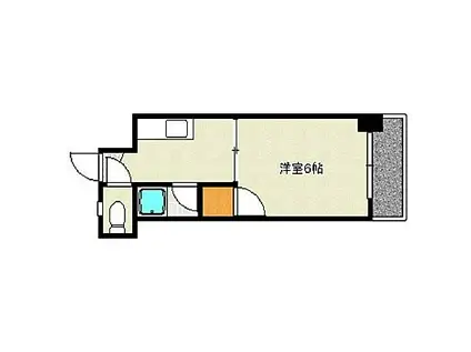 エレガンスハイツ薬院(1K/2階)の間取り写真