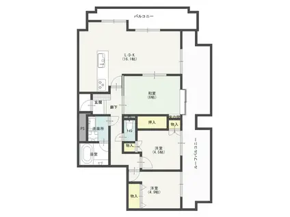 ダイアパレス三之丸(3LDK/11階)の間取り写真