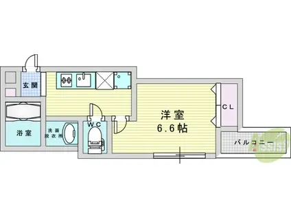 ALEGRIA加島(1K/2階)の間取り写真