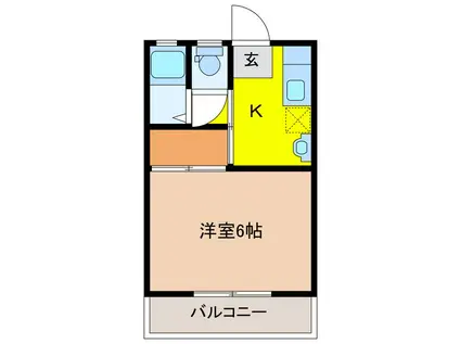 ハイツ上宇部(1K/2階)の間取り写真