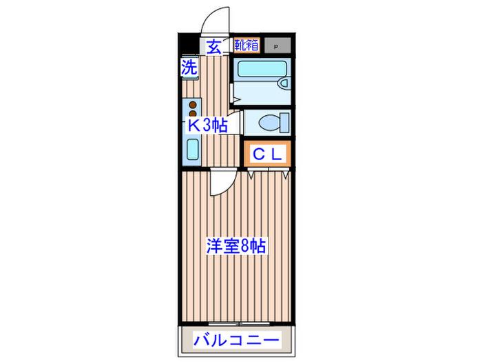 LA・パラドール(1K/2階)の間取り写真