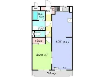 フェリス上柴(1LDK/3階)の間取り写真