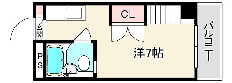 リヴァフィールド(ワンルーム/4階)の間取り写真