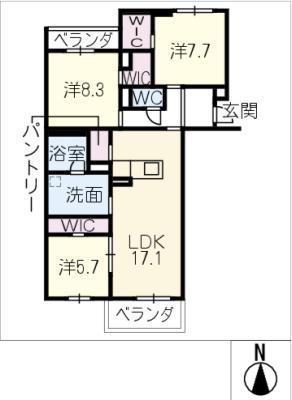 エバンジェリスト(3LDK/2階)の間取り写真