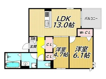 LEGAME(2LDK/1階)の間取り写真