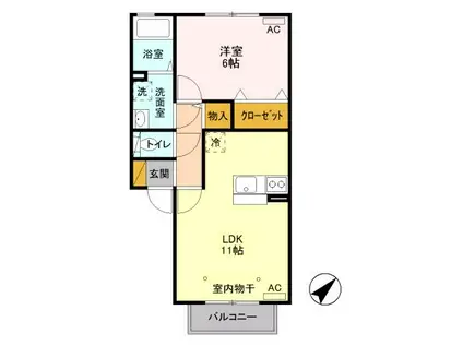 グランド マリアージュ(1LDK/2階)の間取り写真