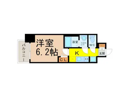 プレサンスTHE大須観音(1K/8階)の間取り写真