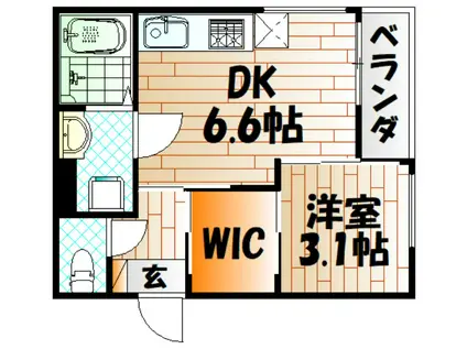 ダイヤモンドライフ戸畑駅前(1DK/1階)の間取り写真