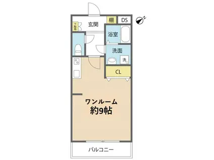 メゾン ド ヴァルム(ワンルーム/2階)の間取り写真