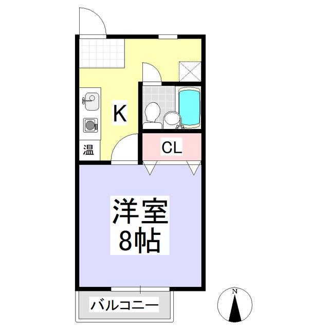 フォーレスト21(1K/2階)の間取り写真
