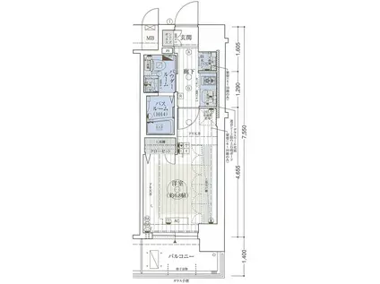 エステムコート梅田・天神橋IIIアヴァンテ(1K/10階)の間取り写真