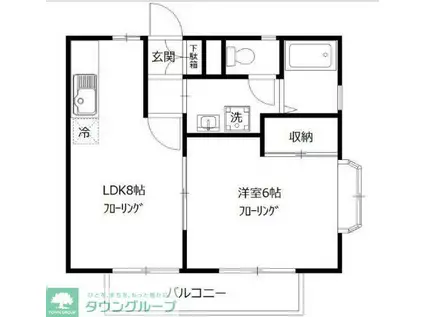 テクノハイツサトウ(1LDK/2階)の間取り写真
