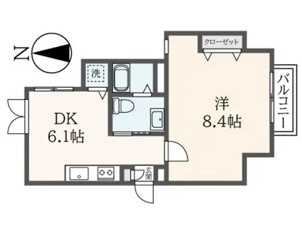 SHレジデンス(1DK/3階)の間取り写真