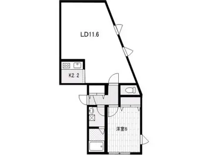 ユーフォルビア(1LDK/2階)の間取り写真