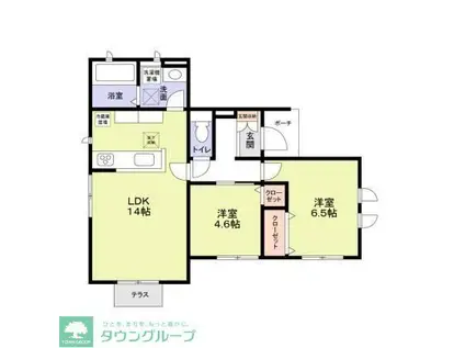 ハーベスト十番館(2LDK/1階)の間取り写真