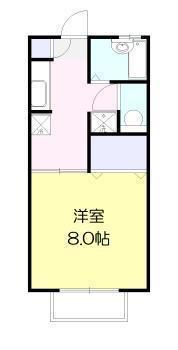 ハウディかいだA棟(1K/2階)の間取り写真