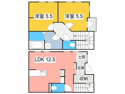 ROYAL BRICKS APARTMENT IV(2LDK/1階)の間取り写真