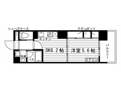 GRAND ETERNA仙台木町通(1DK/6階)の間取り写真