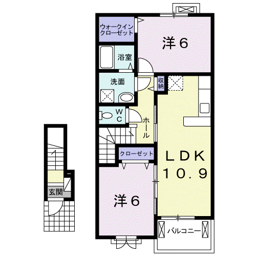 サンライク.ガーデン(2LDK/2階)の間取り写真