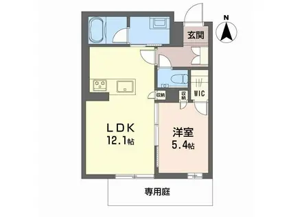 シャーメゾン カーサレジオ(1LDK/1階)の間取り写真