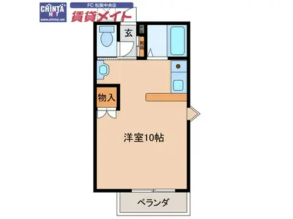 リバティー(ワンルーム/1階)の間取り写真