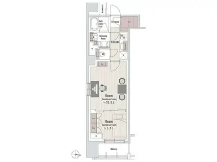 TRACK渋谷本町(2K/13階)の間取り写真