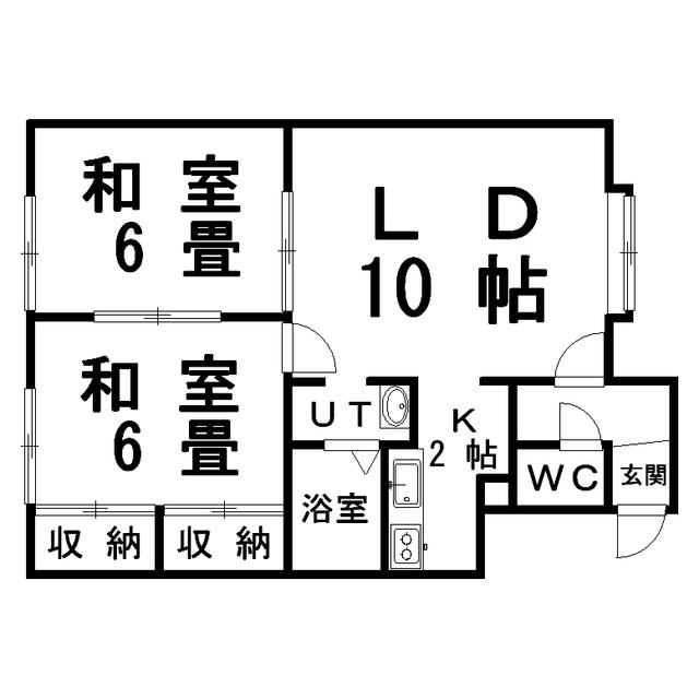 椿ハウス(2LDK/2階)の間取り写真