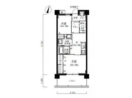 ココドール鳴子(2K/1階)の間取り写真