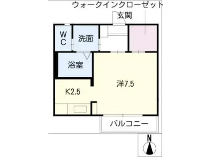ノーブルパーク(1K/1階)の間取り写真