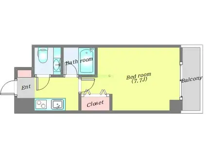 HF愛宕橋レジデンス(1K/5階)の間取り写真