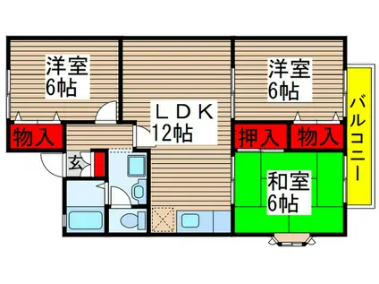グリーンヒル矢橋(3LDK/1階)の間取り写真