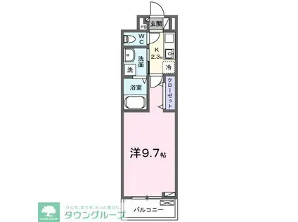 ヒカルサ三郷中央(1K/2階)の間取り写真