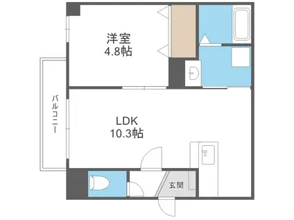 SFIDA天王寺南(1LDK/2階)の間取り写真