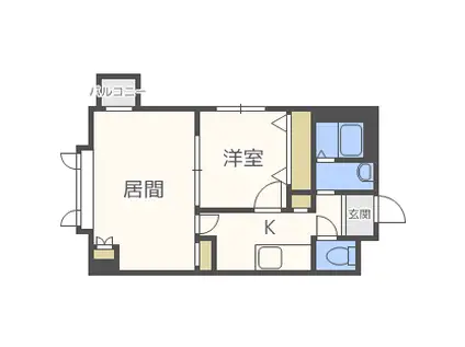PALAZZO麻生II(1LDK/3階)の間取り写真