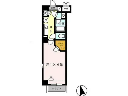エスペランサみずの(1K/4階)の間取り写真