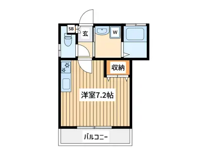 エクセル大久保(ワンルーム/2階)の間取り写真