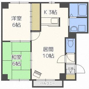 ルミナス26(2LDK/1階)の間取り写真