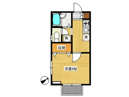 ハイツ舩木II(1K/1階)の間取り写真
