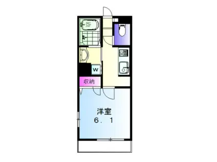 ECLAT(1K/2階)の間取り写真