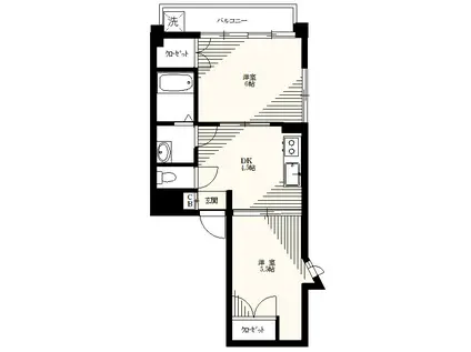 エクセル世田谷(2DK/2階)の間取り写真