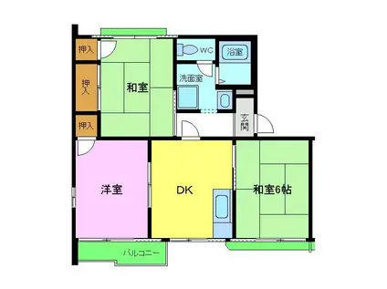 中嶋ハイツ(3DK/2階)の間取り写真