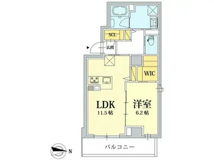 SHA MAISON 御幸町御池(1LDK/2階)の間取り写真