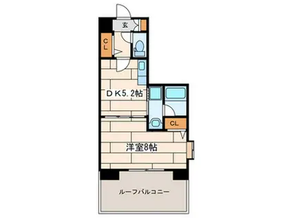 パルテール宮本(1DK/5階)の間取り写真