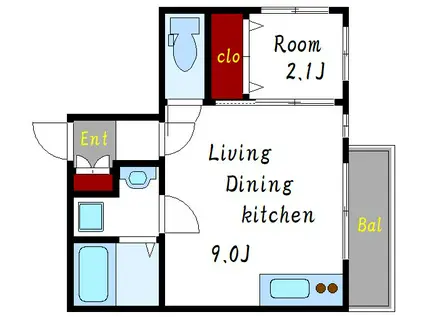 シルフィード(1LDK/3階)の間取り写真