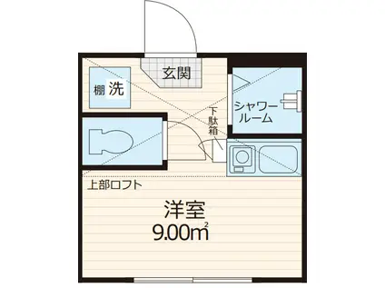 CREARQ(ワンルーム/2階)の間取り写真