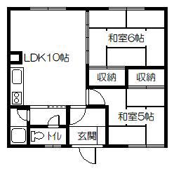 シャトレ忠和II(2LDK/2階)の間取り写真