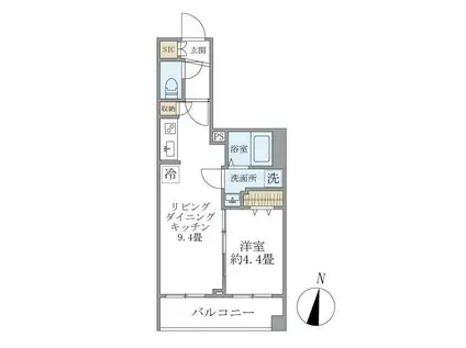 ワイエフ江古田(1LDK/3階)の間取り写真