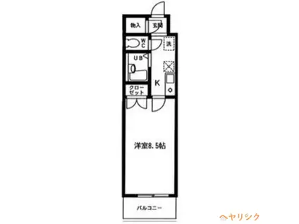 フラットI・M(1K/3階)の間取り写真