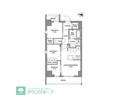 BPRレジデンス東日暮里(3LDK/9階)の間取り写真